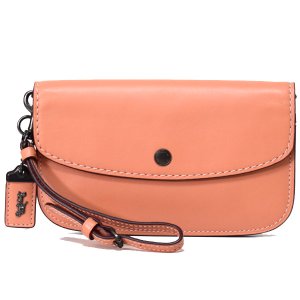 画像1: 【COACH】コーチ グラブタンレザー リストレット クラッチ ポーチ ダークブラッシュ（日本未発売）