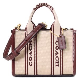 画像1: 【COACH】コーチ バッグ キャンバス レザー ミニ スミス ロゴ 2WAY クロスボディ ショルダー ハンドバッグ ナチュラルマルチ（日本未発売）