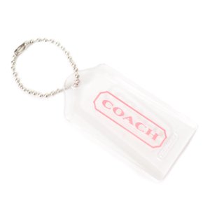 画像1: 【COACH】コーチ レジン ロゴ ハングタグ チャーム キーホルダー クリア（日本未発売）