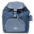 【COACH】コーチ バックパック ジャガード レザー シグネチャー ペース ラージ サイドジッパー リュックサック デニム×ダークデニム〔日本未発売〕