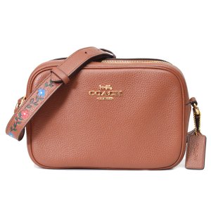 画像1: 【COACH】コーチ バッグ ぺブルレザー フラワー お花 ジェイミー ツーリング カメラバッグ クロスボディ 斜め掛け ショルダーバッグ レッドウッドマルチ（日本未発売）