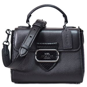 画像1: 【COACH】コーチ バッグ パイソン レザー スネーク エンボスド モーガン トップ ハンドル サッチェル クロスボディ 2WAY ショルダー ハンドバッグ ブラックマルチ（日本未発売）