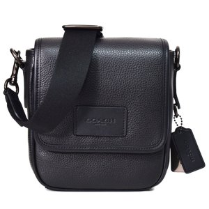 画像1: 【COACH】コーチ メンズ バッグ レザー ルーカス ロゴ コンパクト 2WAY クロスボディ 斜め掛け メッセンジャー ショルダーバッグ ブラック〔日本未発売〕