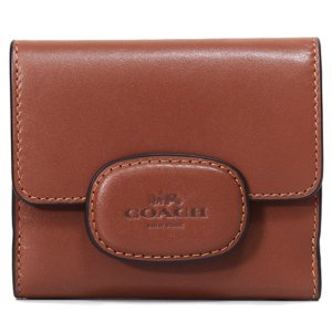 画像1: 【COACH】コーチ 財布 カーフレザー スモール エライザ ロゴ ウォレット コンパクト 二つ折り財布 レッドウッド〔日本未発売〕