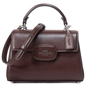 画像1: 【COACH】コーチ バッグ レザー エライザ ロゴ ミニ トップ ハンドル サッチェル クロスボディ 2WAY ショルダー ハンドバッグ メイプル（日本未発売）