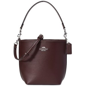 画像1: 【COACH】コーチ バッグ バケツ型 レザー シティ バケット ロゴ 2way レザー クロスボディ 斜め掛け ショルダー ハンドバッグ メイプル（日本未発売）