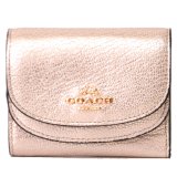 画像: 【COACH】コーチ ペブルド レザー ダブル フラップ 二つ折り スモール 財布 シャンパン（日本未発売）