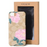 画像: 【COACH】コーチ コーティング キャンパス シグネチャー ローズ プリント iPhone7、iPhone8専用 ケース アイボリー×ブラッシュ〔日本未発売〕