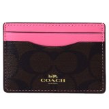 画像: 【COACH】コーチ ペイトン シグネチャー カードケース 名刺入れ ブラウン×ピンク（日本未発売）