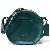 画像: 【COACH】コーチ カーフレザー メタリック キャンティーン 斜め掛け ショルダー クロスボディ バッグ メタリックグリーン（日本未発売）