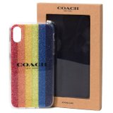 画像: 【COACH】コーチ プラスチック グリッター レインボー ストライプ iPhoneXs MAX（iPhone10s MAX）専用 ケース マルチカラー〔日本未発売〕