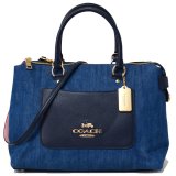 画像: 【COACH】コーチ デニム ペブルレザー エマ サッチェル 2WAY ショルダー ハンドバッグ デニム（日本未発売）