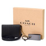 画像: 【COACH】コーチ メンズ コーティングキャンバス カーフレザー ヘリングボーン  ギフト ボックス IDランヤード カードケース+8GB USB キーホルダー 専用BOX付 2点セット ブラックマルチ（日本未発売）