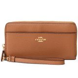 画像: 【COACH】コーチ ペブルレザー リストレット アコーディオン ジップ アラウンド 長財布 ライトサドル（日本未発売）