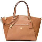 画像: 【COACH】コーチ バッファロー エンボスドレザー スエード プレーリー サッチェル 2way ショルダー ハンドバッグ ライトサドル〔日本未発売〕