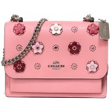 画像: 【COACH】コーチ クロスグレインレザー スムースレザー デイジー 花柄 フラワー フローラル アップリケ リベット パンチング クレア チェーン クロスボディ 2way ショルダー バッグ ライトブラッシュマルチ（日本未発売）