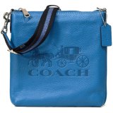 画像: 【COACH】コーチ ペブルレザー ジェス ホース アンド キャリッジ スリム クロスボディ 斜め掛け 2way クラッチ ショルダーバッグ ブルージェイ（日本未発売）