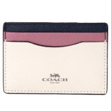 画像: 【COACH】コーチ クロスグレインレザー カラーブロック カードケース 定期入れ 名刺入れ チャークマルチ（日本未発売）