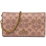 画像: 【COACH】コーチ シグネチャー コンバーチブル ベルトバッグ 3way チェーン ショルダー 斜め掛け クラッチ ウエスト ヒップバッグ タン×ラスト〔日本未発売〕