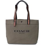 画像: 【COACH】コーチ キャンバス カーフレザー トート 38 ロゴ トートバッグ モス〔日本未発売〕