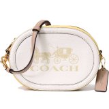 画像: 【COACH】コーチ ぺブルレザー ホース アンド キャリッジ カラーブロック カメラバッグ クロスボディ 斜め掛け ショルダーバッグ チャーク×バニラクリーム（日本未発売）