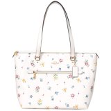 画像: 【COACH】コーチ コーティングキャンバス スムースレザー ギャラリー ワイルド メドウ 花柄 フラワー フローラル プリント ジップ トートバッグ チャークマルチ（日本未発売）