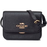 画像: 【COACH】コーチ クロスグレインレザー ミニ ブリン ロゴ クロスボディ 2WAY 斜めがけ クラッチ ショルダーバッグ ブラック（日本未発売）