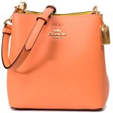 画像: 【COACH】コーチ レザー ミニ タウン バケット ロゴ バケツ型 クロスボディ 斜め掛け ショルダーバッグ キャンディードオレンジ（日本未発売）