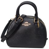 画像: 【COACH】コーチ クロスグレインレザー ミニ ドーム サッチェル 2Way ショルダー ハンドバッグ ブラック（日本未発売）