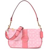 画像: 【COACH】コーチ ジャガード ぺブルレザー シグネチャー ロニー バゲット 2way クロスボディ 斜め掛け ショルダー ハンド バッグ タフィー（日本未発売）