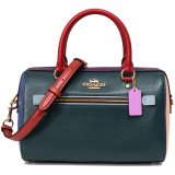 画像: 【COACH】コーチ レザー ローワン サッチェル カラーブロック 2WAY ボストン ショルダー ハンドバッグ フォレストマルチ〔日本未発売〕