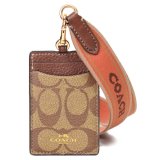 画像: 【COACH】コーチ コーティングキャンバス レザー シグネチャー ID ランヤード 首かけ カードケース カーキ×キャニオンマルチ（日本未発売）