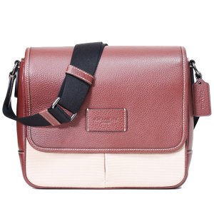 画像: 【COACH】コーチ メンズ キャンバス レザー スプリント マップ クロスボディ 斜め掛け メッセンジャー ショルダーバッグ ナチュラルマルチ〔日本未発売〕