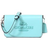 画像: 【COACH】コーチ バッグ スムースレザー トニー ロゴ フラップ 2WAY クラッチ クロスボディー 斜めがけ ショルダーバッグ フェイディドブルー（日本未発売）