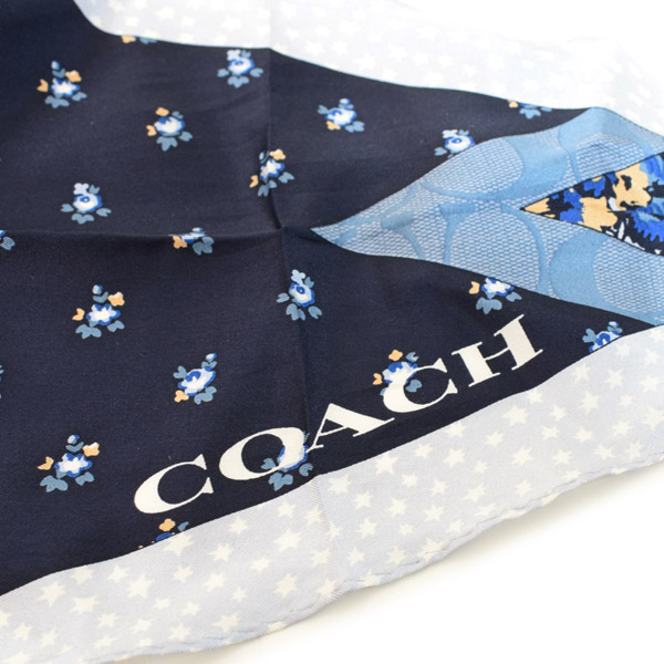 COACH】コーチ シルク スター パッチワーク シグネチャー 花柄