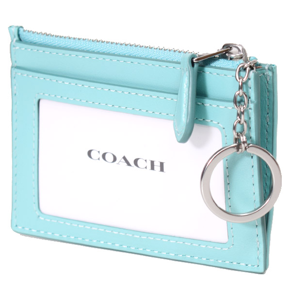 画像: 【COACH】コーチ コインケース ジャガード レザー シグネチャー キーリング付き ミニ スキニー IDケース 小銭入れ フェイディドブルー（日本未発売）